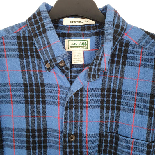 Mens Blue L.L.Bean Flannel Overshirt Long Sleeve Shirt