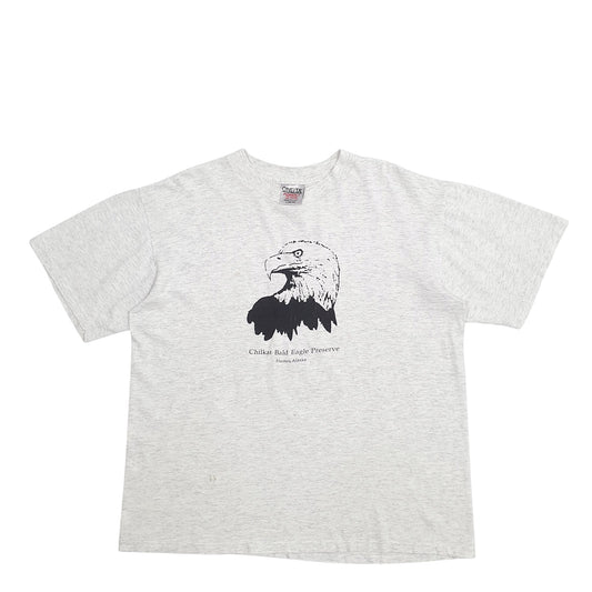 Mens Grey Oneita Single Stitch Vintage 90s Made In USA Short Sleeve T Shirt