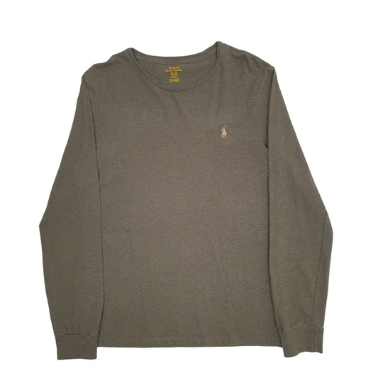 Mens Khaki Polo Ralph Lauren Long Sleeve T Shirt