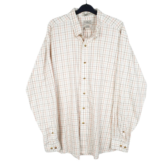 Mens Cream L.L.Bean Long Sleeve Shirt