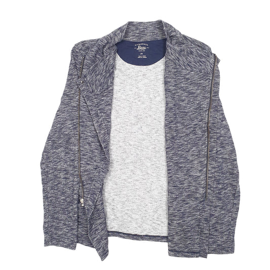 Womens Grey G.H. Bass & Co Top Shawl Collar Sweater Cardigan Full Zip Jumper