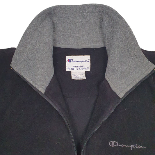 Mens Black Champion Quarter Zip Jumper
