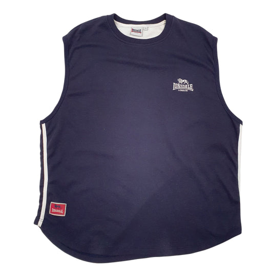 Mens Navy Lonsdale Vest Short Sleeve T Shirt