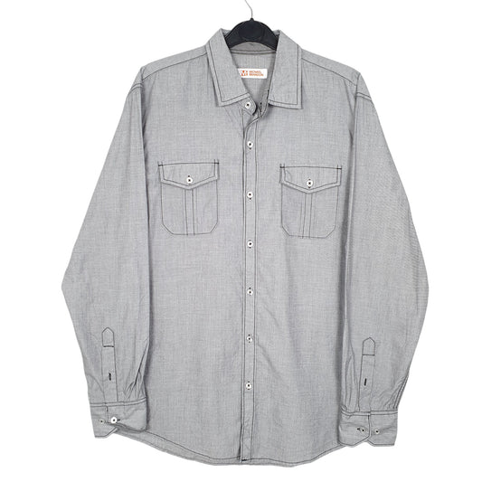 Mens Grey Michael Brandon Long Sleeve Shirt