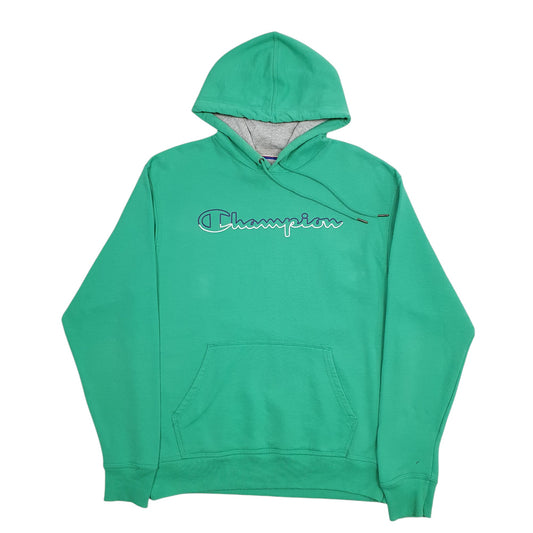 Mens Green Champion Spellout Crewneck Jumper