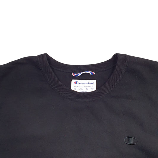Mens Black Champion Crewneck Jumper