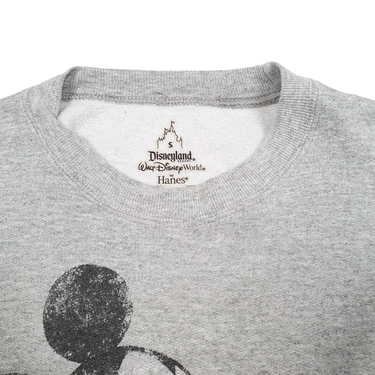 Mens Grey Hanes Disneyland Resort Mickey Mouse Crewneck Jumper