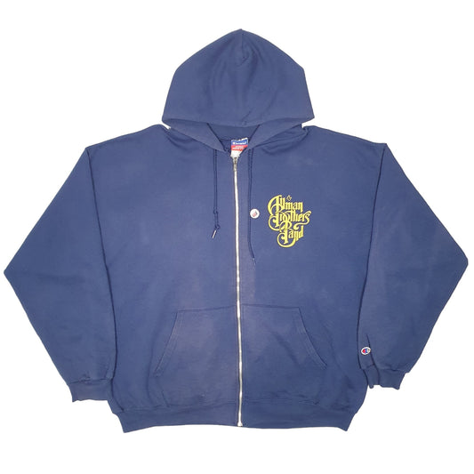 Mens Navy Champion Hoodie Allman Brothers Band 2009 Full Zip Jumper