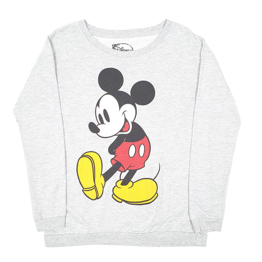 Mens Grey Disney Mickey Mouse Crewneck Jumper