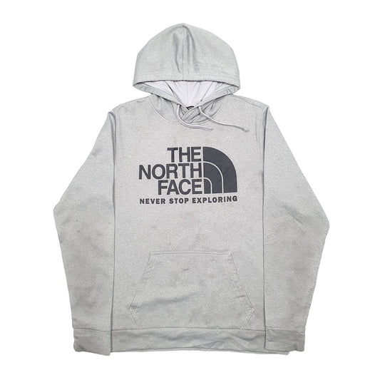 Mens Grey The North Face Spellout Hoodie Jumper
