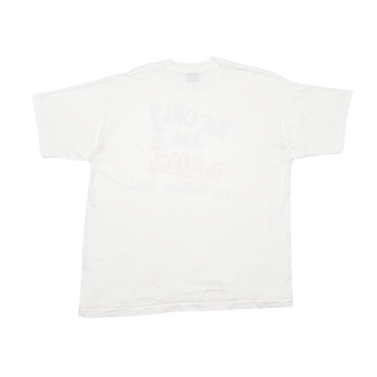 Mens White Fruit Of The Loom Single Stitch Vintage 90s Short Sleeve T Shirt