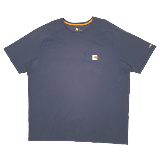 Mens Navy Carhartt Force Short Sleeve T Shirt