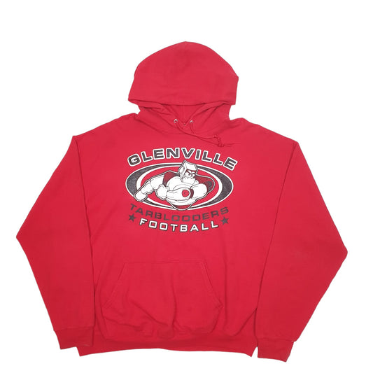 Mens Red Jerzees USA College Football Hoodie Jumper