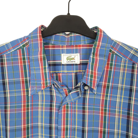 Mens Blue Lacoste Short Sleeve Shirt
