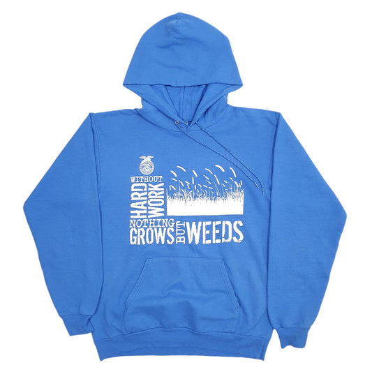 Mens Blue Port And Company Spellout Hoodie Jumper