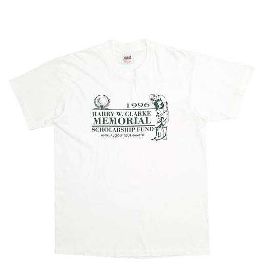 Mens White Anvil Single Stitch Vintage 90s Golf 1996 Made In USA Short Sleeve T Shirt