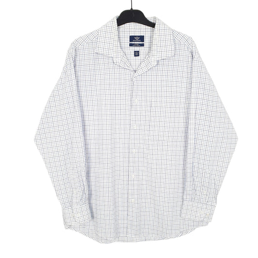 Mens White Dockers Stretch Fitted Long Sleeve Shirt