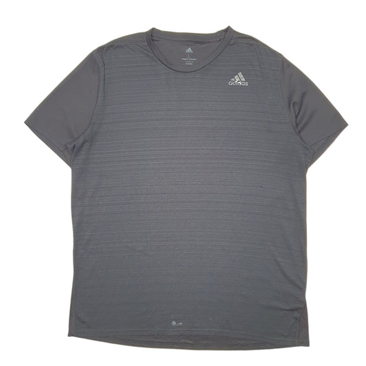Mens Black Adidas Running Active Workout Gym Short Sleeve T Shirt