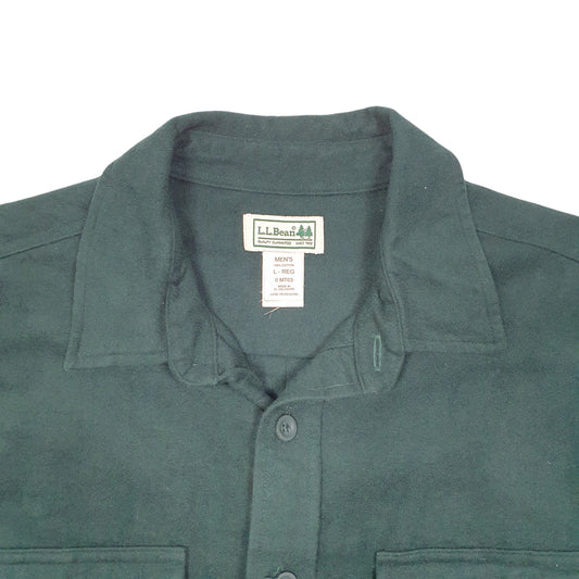 Mens Green L.L.Bean Chamois Overshirt Shacket Long Sleeve Shirt