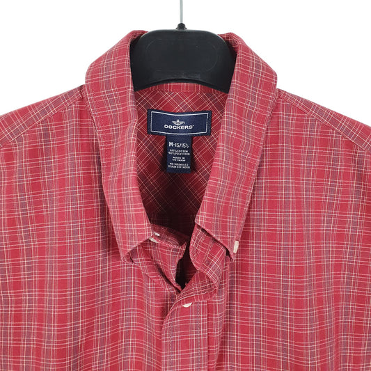Mens Red Dockers Long Sleeve Shirt