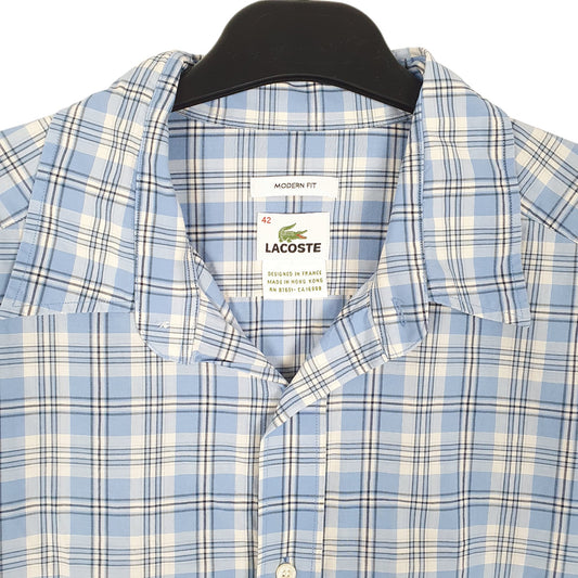 Mens Blue Lacoste Modern Long Sleeve Shirt