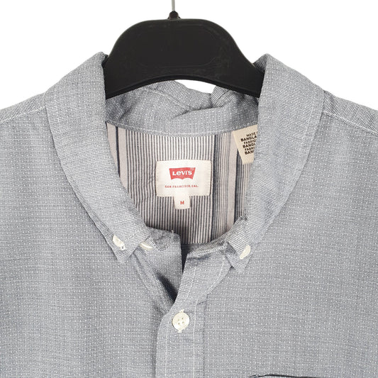 Mens Blue Levis Stitch Detail Long Sleeve Shirt