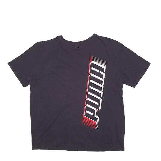 Mens Black Puma Spellout Short Sleeve T Shirt