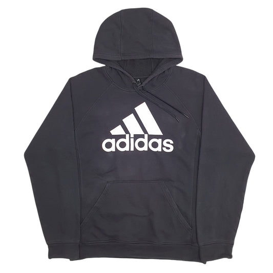 Mens Black Adidas Spellout Hoodie Jumper