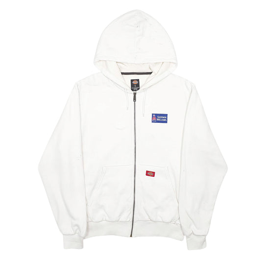 Mens White Dickies Workwear Full Zip Jumper