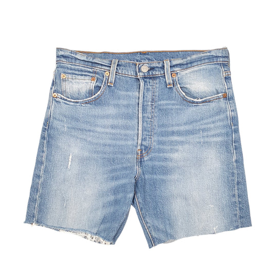 Mens Blue Levis 501 Jorts Cut Offs Distressed Denim Shorts