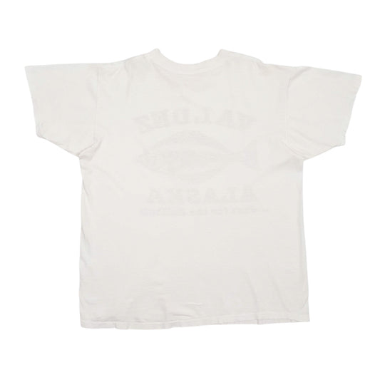 Mens White Unbranded Single Stitch Vintage 80s Short Sleeve T Shirt