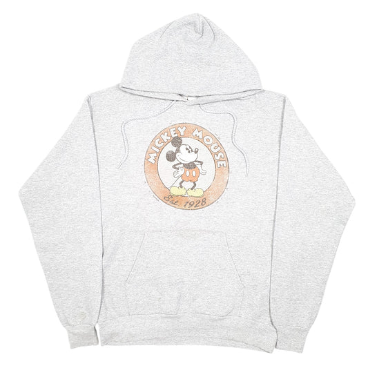 Mens Grey Hanes Disney Mickey Mouse Hoodie Jumper