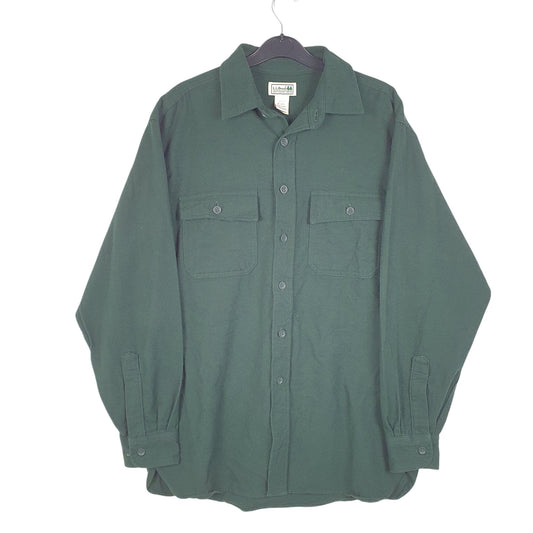 Mens Green L.L.Bean Chamois Overshirt Shacket Long Sleeve Shirt