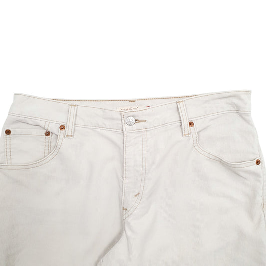 Mens Cream Levis 550 Corduroy Trousers