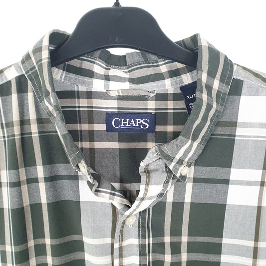 Mens Green Chaps Short Sleeve Shirt