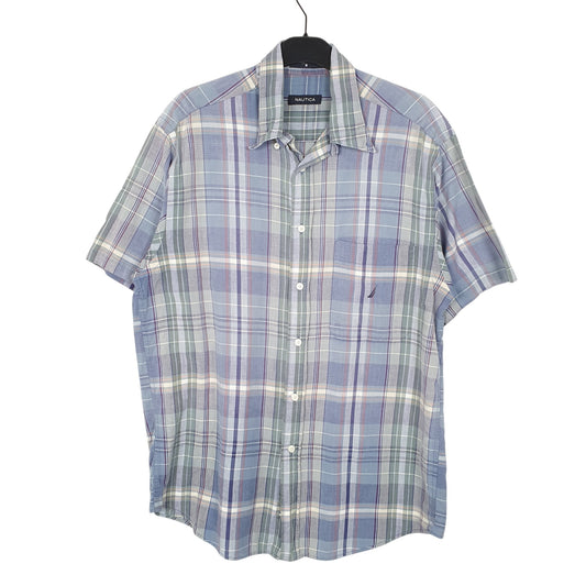 Mens Blue Nautica Short Sleeve Shirt