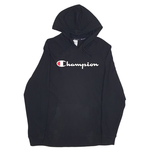 Mens Black Champion Hoodie Jumper