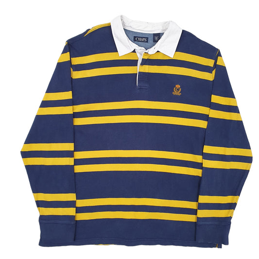 Mens Navy Chaps Rugby Tall Long Sleeve Polo Shirt