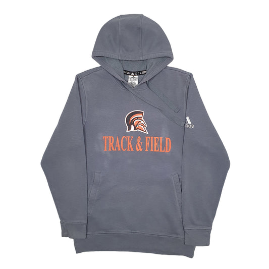Mens Grey Adidas Track And Field Sport Hoodie Jumper
