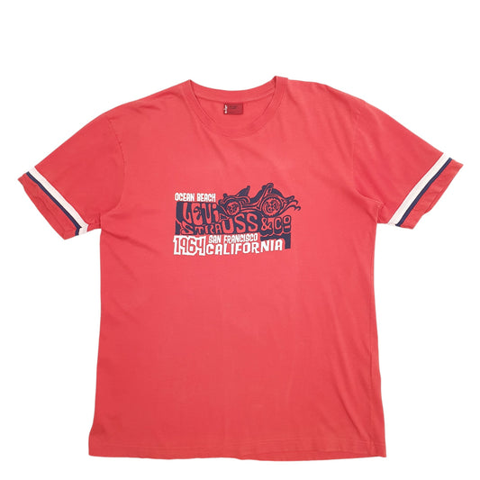 Mens Red Levis Spellout Short Sleeve T Shirt