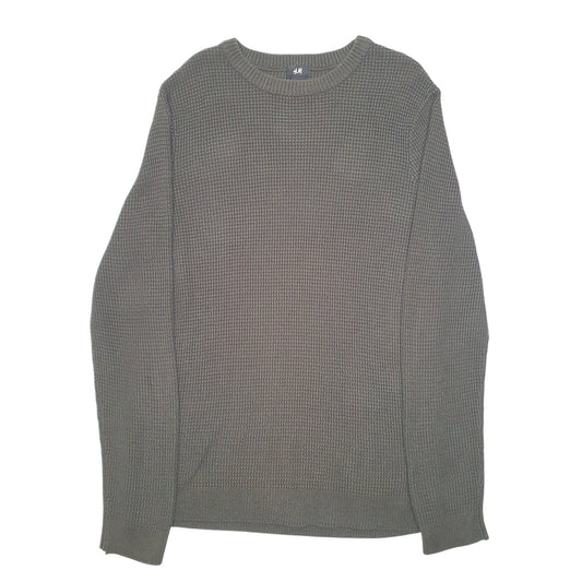 Mens Green H&M Knit Crewneck Jumper