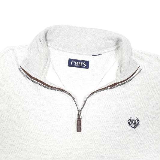 Mens Grey Chaps Quarter Zip Jumper