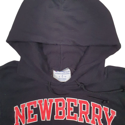 Mens Black Champion Newbury College Spellout Hoodie Jumper