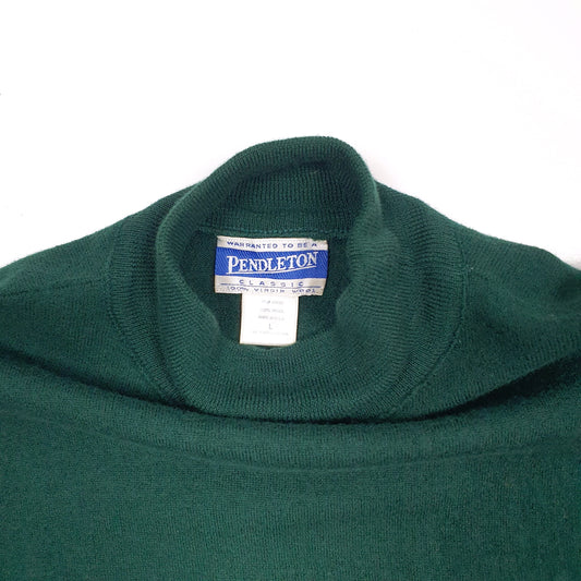 Womens Green Pendleton Virgin Wool Made in USA Crewneck Jumper