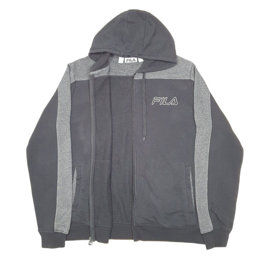 Womens Black Fila Hoodie Full Zip Jumper