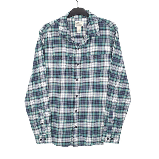 Mens Green L.L.Bean Flannel Overshirt Long Sleeve Shirt
