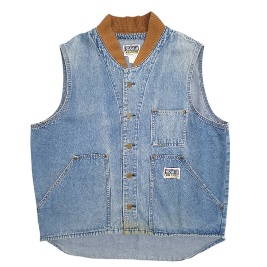 Mens Blue Big Smith Work Clothes Workwear Vintage 90's Crewneck Coat