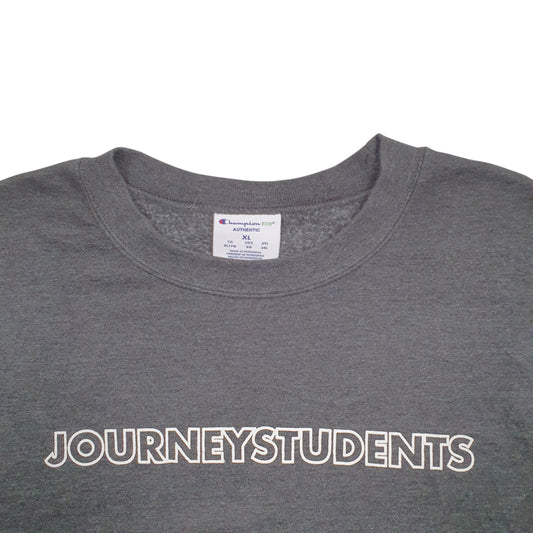 Mens Grey Champion Journey Students Spellout Crewneck Jumper