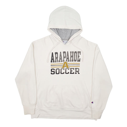 Mens Cream Champion Arapahoe Soccer Hoodie Jumper