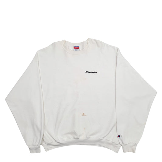 Mens White Champion Crewneck Jumper